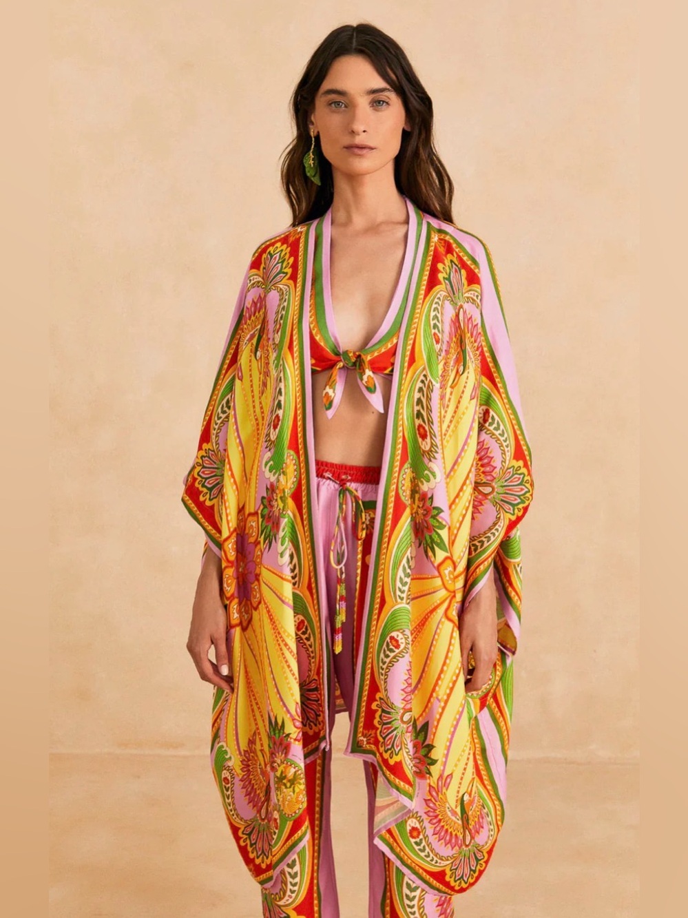 FARM Rio Beach Toucans Scarf Kimono